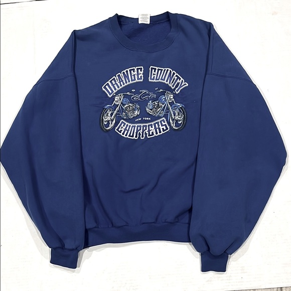 Jerzees Other - Vintage Original Orange County New York Choppers Blue Biker Sweatshirt SIZE  2XL